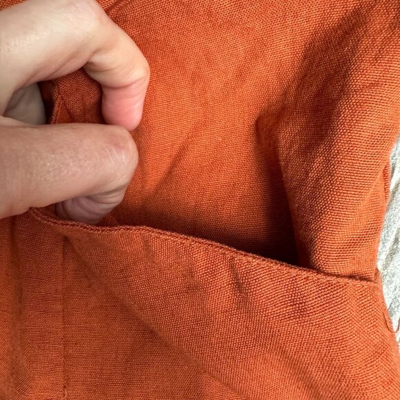 ASOS Button Front Midi Skirt‎ Womens 6 Pockets Linen Blend Cottagecore A Line - Picture 6 of 8